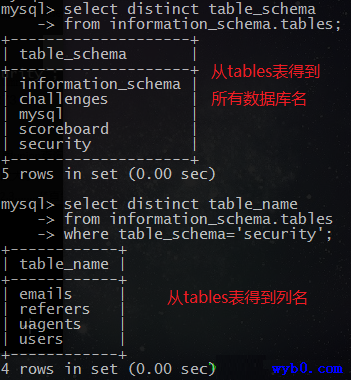 information_schema的TABLES表的部分列